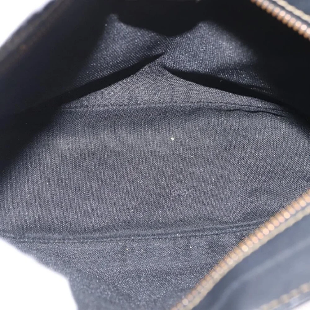 Authentic FENDI Pecan Canvas Shoulder Bag PVC Black Brown gold - Picture 8 of 16